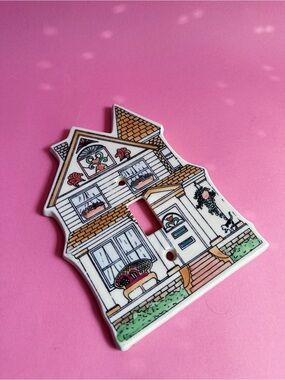 Sweet Vintage House-Shaped Ceramic Light Switch Cover